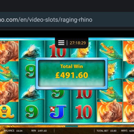 Big Win 614x on Raging Rhino